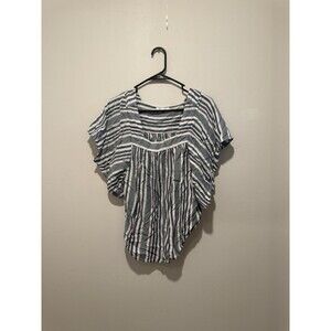 Beach LunchLlounge Women's Zoey Square Neck Linen Blouse Short Sleeve Size XS